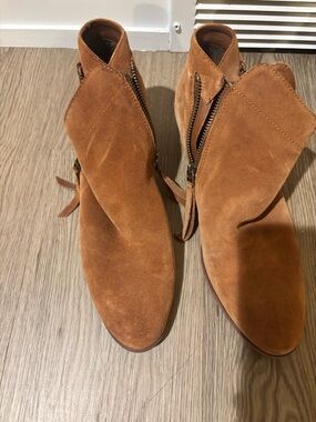 Sam Edelman Tan Suede Ankle Booties with Ankle Buckle